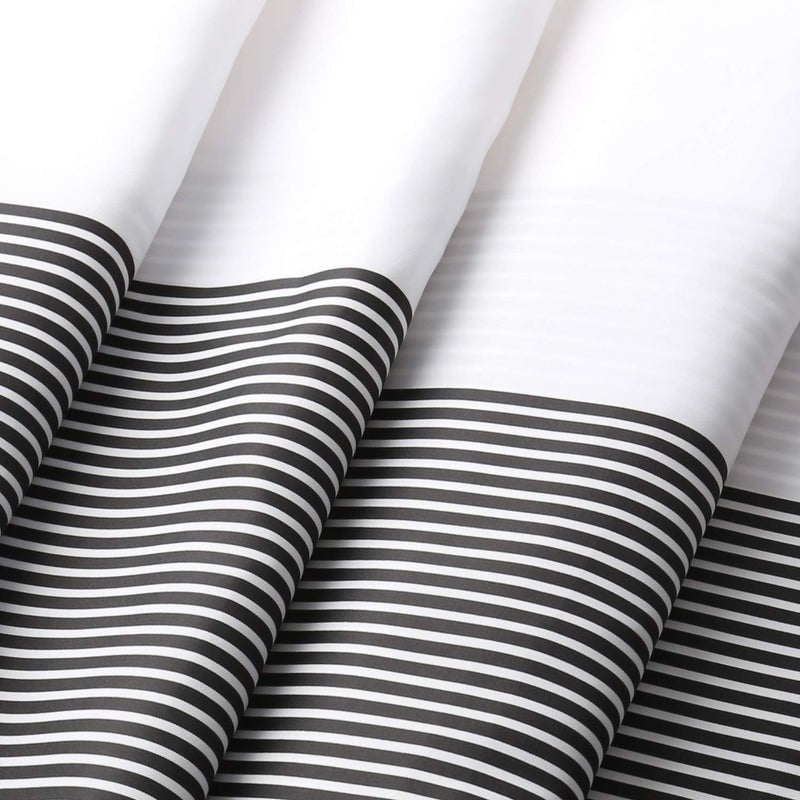 MORNITE Shower Curtain Black and Grey, Shower Curtain for Men Bathroom White Neutral Stripes Polyester Fabric 12 Hooks 72"x72" - Image 2